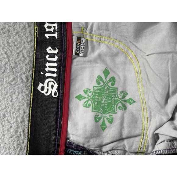 Vintage COOGI Jeans Mens Size 42x35 Embroidered Y2K Demon Wide Leg Baggy Pants - Picture 15 of 16